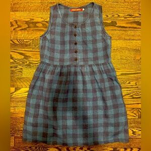 Pyne & Smith No 25 Brixham Check Linen Dress XS EUC